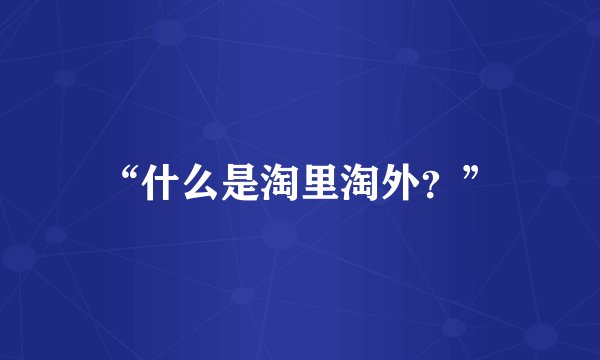 “什么是淘里淘外?”