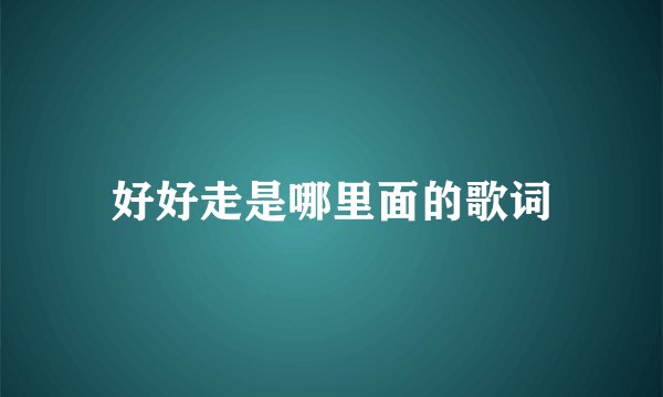 好好走是哪里面的歌词