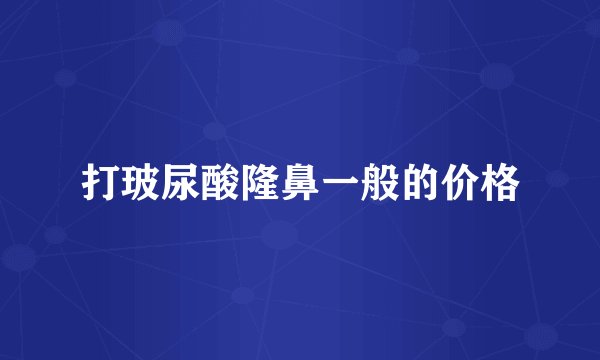 打玻尿酸隆鼻一般的价格