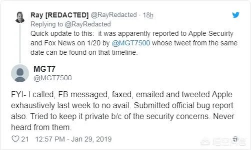 近日FaceTime曝出重大安全漏洞,苹果是否很早就知晓了这个问题?