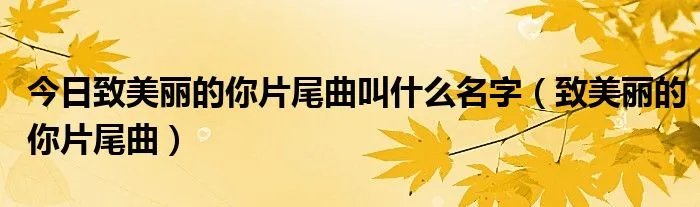 今日致美丽的你片尾曲叫什么名字（致美丽的你片尾曲）