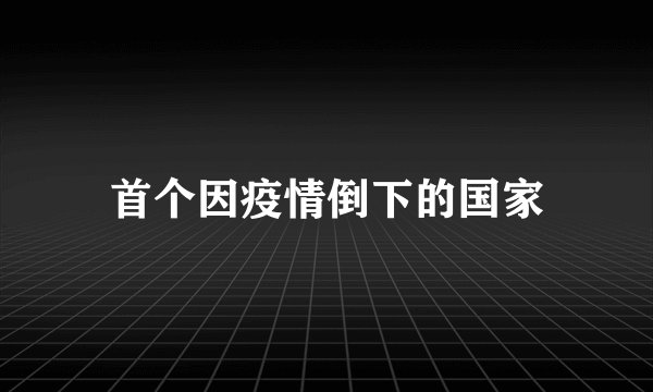 首个因疫情倒下的国家
