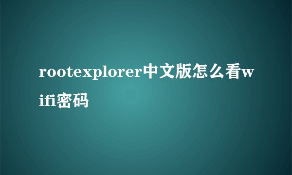 rootexplorer中文版怎么看wifi密码