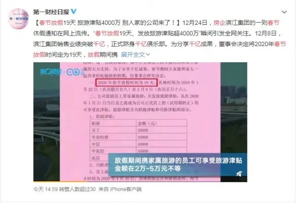 我酸了别人家的公司!千亿房企放假19天4000万津贴