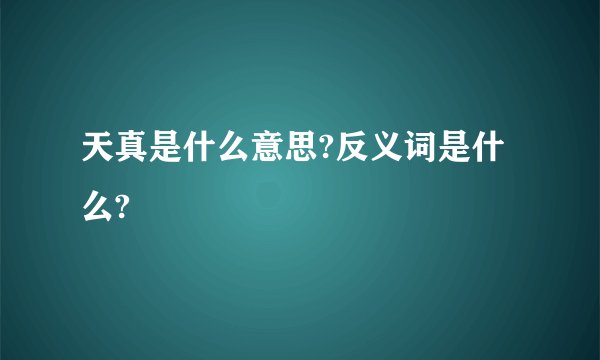天真是什么意思?反义词是什么?