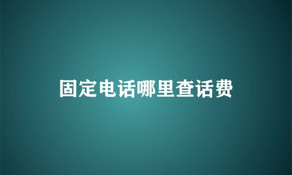 固定电话哪里查话费