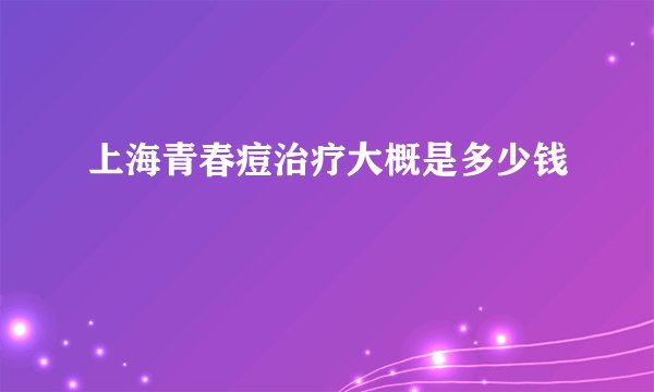 上海青春痘治疗大概是多少钱