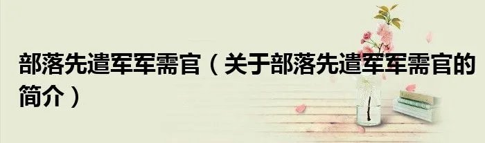 部落先遣军军需官（关于部落先遣军军需官的简介）