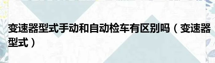 变速器型式手动和自动检车有区别吗(变速器型式)