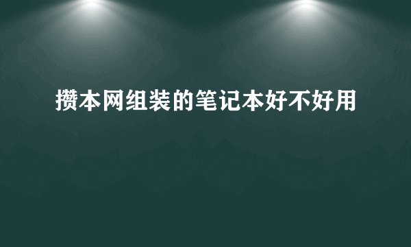 攒本网组装的笔记本好不好用
