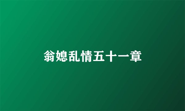 翁媳乱情五十一章