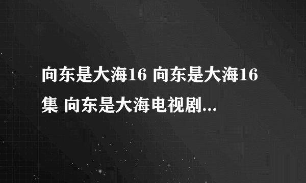 向东是大海16 向东是大海16集 向东是大海电视剧16集在线下载观看