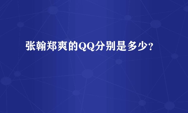 张翰郑爽的QQ分别是多少？
