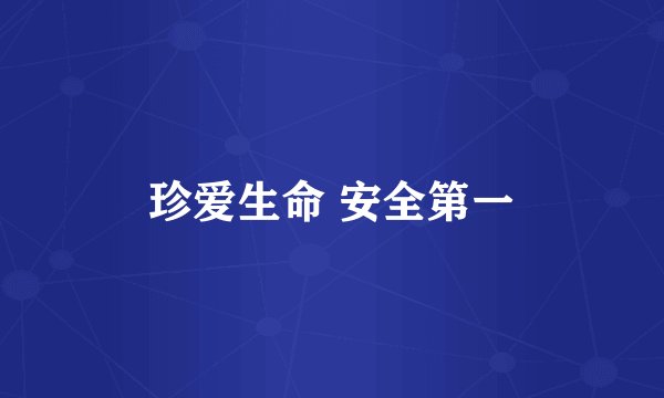 珍爱生命 安全第一