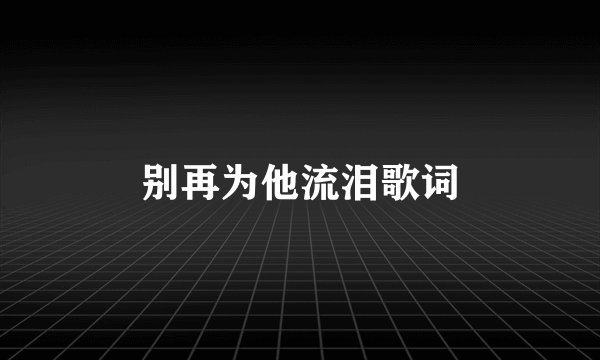 别再为他流泪歌词