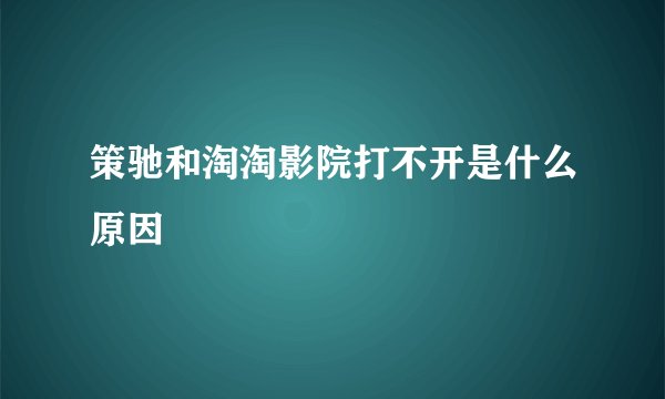 策驰和淘淘影院打不开是什么原因