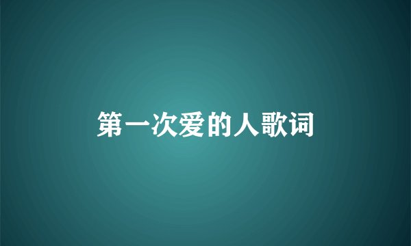第一次爱的人歌词