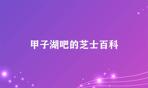 甲子湖吧的芝士百科