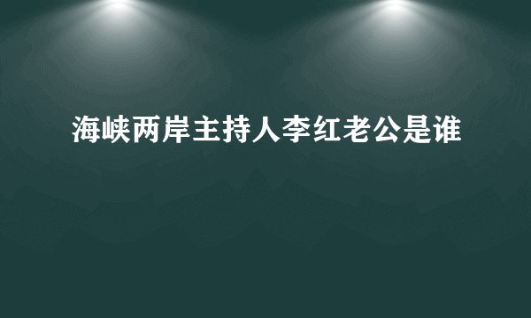 海峡两岸主持人李红老公是谁