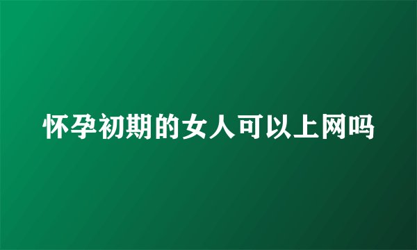 怀孕初期的女人可以上网吗