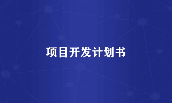 项目开发计划书
