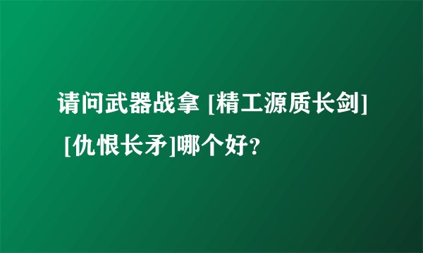 请问武器战拿 [精工源质长剑] [仇恨长矛]哪个好？