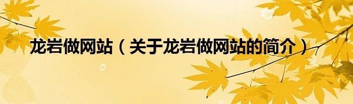 龙岩做网站（关于龙岩做网站的简介）