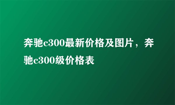 奔驰c300最新价格及图片,奔驰c300级价格表