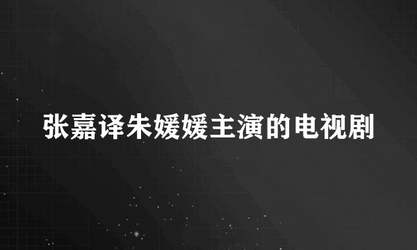 张嘉译朱媛媛主演的电视剧
