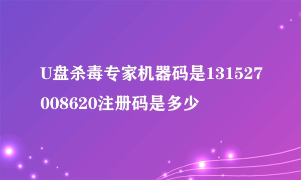 U盘杀毒专家机器码是131527008620注册码是多少