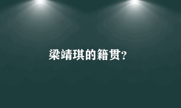 梁靖琪的籍贯？