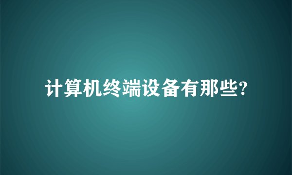 计算机终端设备有那些?