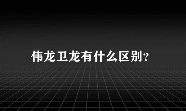 伟龙卫龙有什么区别？