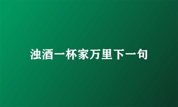 浊酒一杯家万里下一句