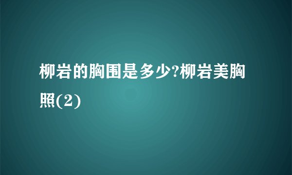 柳岩的胸围是多少?柳岩美胸照(2)