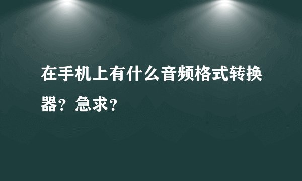 在手机上有什么音频格式转换器?急求?