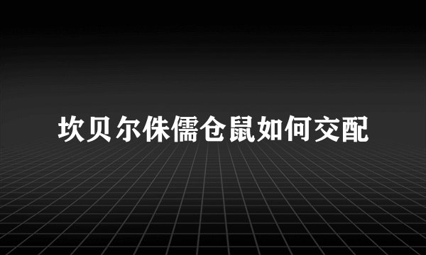 坎贝尔侏儒仓鼠如何交配