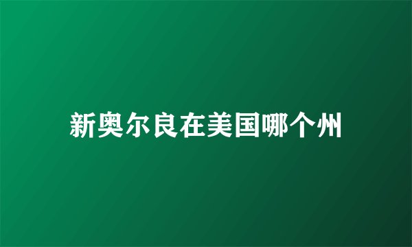 新奥尔良在美国哪个州