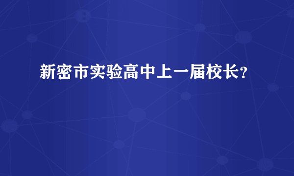 新密市实验高中上一届校长?