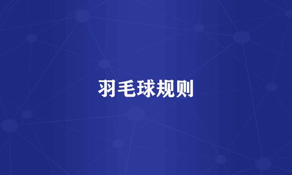 羽毛球规则