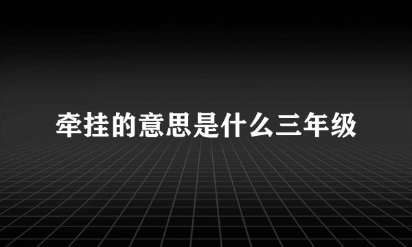 牵挂的意思是什么三年级