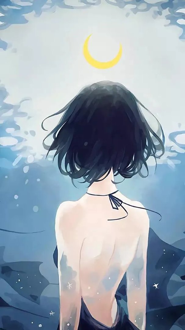 有没有唯美好看的女生背影插画图片？