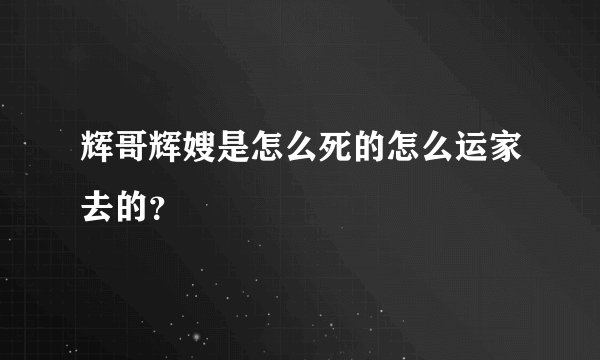 辉哥辉嫂是怎么死的怎么运家去的？