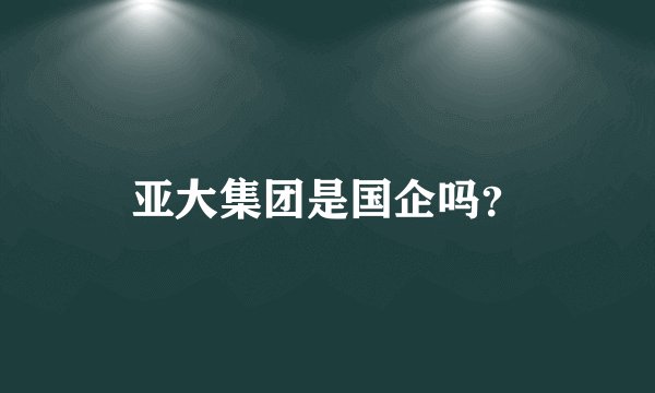 亚大集团是国企吗？