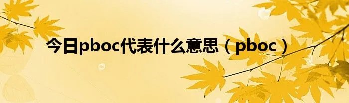 今日pboc代表什么意思（pboc）