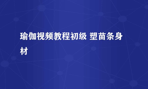 瑜伽视频教程初级 塑苗条身材