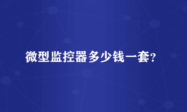 微型监控器多少钱一套？