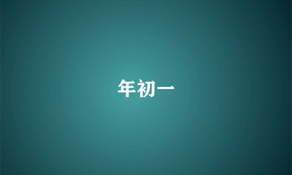 年初一