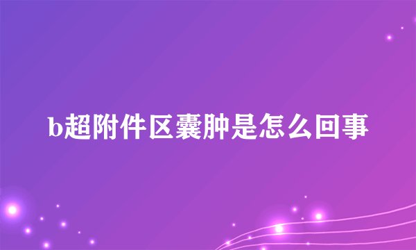 b超附件区囊肿是怎么回事