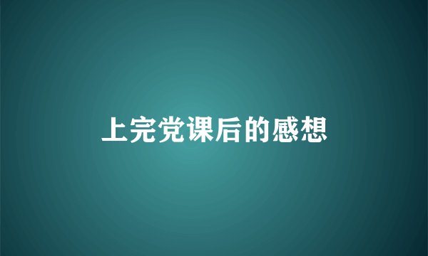 上完党课后的感想